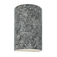 Orren Ellis Deiah - Small Cylinder W/ Perfs - Outdoor Closed Top & Bottom Wall Sconce - Carbon Matte Black - Dedicated L