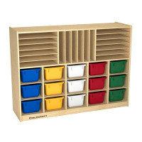 Childcraft Mobile Portfolio Centre 15 Compartment Cubby with Trays