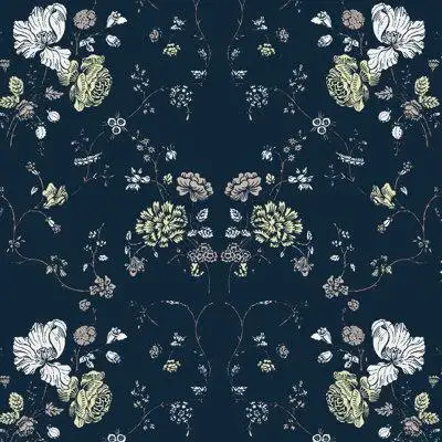 Mitchell Black Nomad Floral Lace 10' L x 24" W Wallpaper Roll