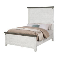 CDecor Home Furnishings Jarrett Distress White And Grey Panel Bed