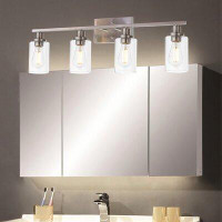 Latitude Run® Oidipous 4-Light Dimmable Brushed Nickel Vanity Light