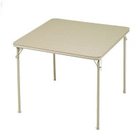 MECO Corporation MECO Sudden Comfort 34 X 34 Inch Square Metal Folding Dining Card Table, Buff