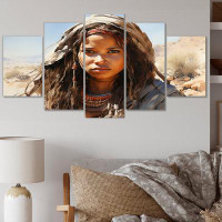Design Art African Tribes Himba Beauty - African Tribes Canvas Print - 5 Panels