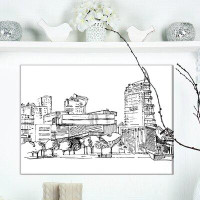 Made in Canada - East Urban Home 'Painting of Lisbon Modern Houses' Drawing Print on Wrapped Canvas