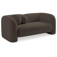 Comfort Design Mats Emily Green Boucle Fabric Loveseat, Ball Pillows Included