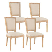 Ophelia & Co. Ophelia & Co. French Dining Chair Set of 4 with Rectangular Backrest & Solid Rubber Wood Frame