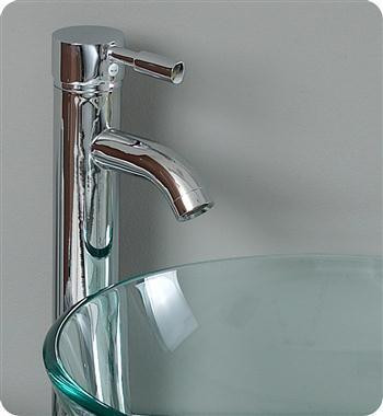 Attrazione 2 Inch Modern Glass Bathroom Pedestal or as a Set ( Mirror, Faucet, Hardware & P-Trap )  FB in Cabinets & Countertops - Image 4