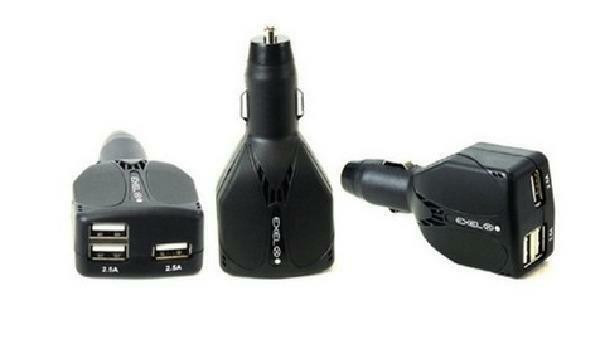 EXEL Triple Ports USB Car Charger - Up to 2.1A - Black in General Electronics in Québec