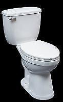 Tallboy 2 piece Single Flush Toilet - Elongated, 18 Inch Bowl Height ( SC Seat, Braided Supply Line, T-Bolt & Wax Seal )