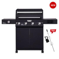 Monument Grills Monument Grills 4 - Burner Free Standing Liquid Propane 60000 BTU Gas Grill with Side Burner