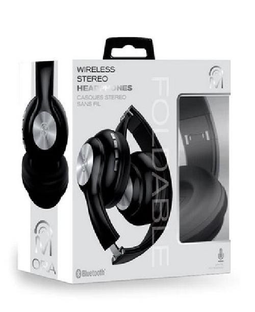 M Ora Wireless Stereo Bluetooth Foldable Headphones - Black in Headphones - Image 3