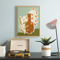 Lark Manor Anyuta Expressive Abstract House Plant Terracotta Vase Framed Canvas by The Creative Bunch Studio