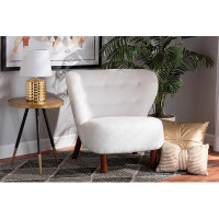 Everly Quinn Lefancy  Cabrera Modern  Brown Finished Wood Accent Chair