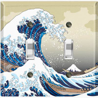 WorldAcc Blue Sea Waves Nature Themed 2 - Gang Wall Plate