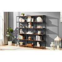 17 Stories Vintage Industrial Style 6-tier Bookcase With Metal Frame And Mdf Board - Ideal For Home Office, Open Bookshe