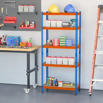 Garage Shelf 31.5"x15.75"x71.75" Blue, Orange