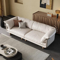 Crafts Design Trade 110.24" White Genuine Leather Modular Sofa cushion couch
