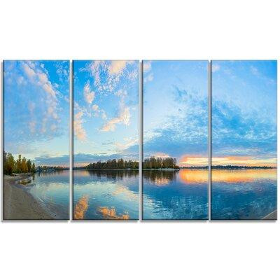 Design Art 'Exotic Sunrise on River Autumn' Graphic Art Print Multi-Piece Image on Wrapped Canvas in Arts & Collectibles