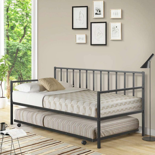 NEW METAL TWIN SIZE DAYBED & TRUNDLE FRAME SET 431138 in Beds & Mattresses in Regina