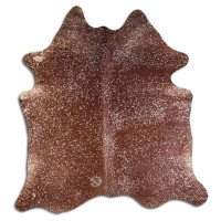 Foundry Select ACID WASHED HAIR ON Cowhide RUG GOLD METALLIC ON BROWN 3 - 5 M GRADE A