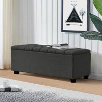 Ebern Designs Kalibo Upholstered Flip Top Storage Bench