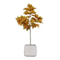 Vintage Home 69.57"H Vintage Real Touch Maple Leaf Tree, Indoor/ Outdoor, In Rounded Pot ( 30X30x63"H )