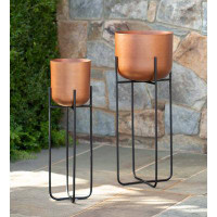Latitude Run® 2-Piece Copper Pot Planter Set