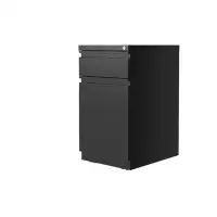 Inbox Zero Hirsh 20-inch Deep Mobile Pedestal File 2-drawer Box-backpack With Full Width Pull, Black