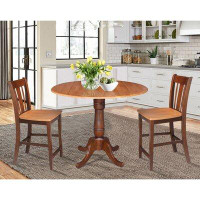 August Grove Sprayberry 3 - Piece Counter Height Drop Leaf Solid Wood Dining Set