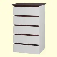 Latitude Run® Tall White Dresser For Bedroom, Mid Century Modern Dresser With Drawers, 5 Drawer Dresser