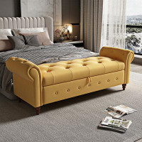 Alcott Hill Modern Fabric Bed Bench