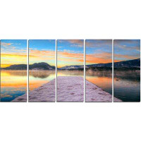 Design Art 'Bled with Lake in Winter Slovenia' 5 Piece Photographic Print on Wrapped Canvas Set
