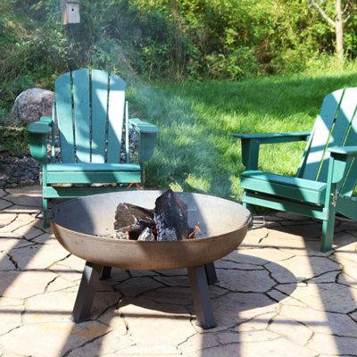 Latitude Run® 34 "Rustic Cast Iron Outdoor Fire Pit Bowl With Handle For Outdoor, Patio, Picnic, Barbecue in BBQs & Outdoor Cooking