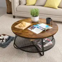 17 Stories Cross Legs Coffee Table with Storage