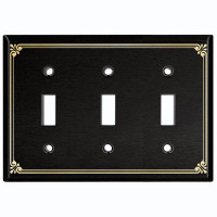 WorldAcc Victorian Vintage 3-Gang Toggle Light Switch Wall Plate