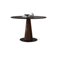 Hokku Designs 51.18" Black Round Sintered Stone tabletop Dining Table