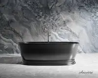 Ancerre - Heritage 71x32 Inch Freestanding Solid Surface Bathtub in Matte White or Black with Center Drain  ANC