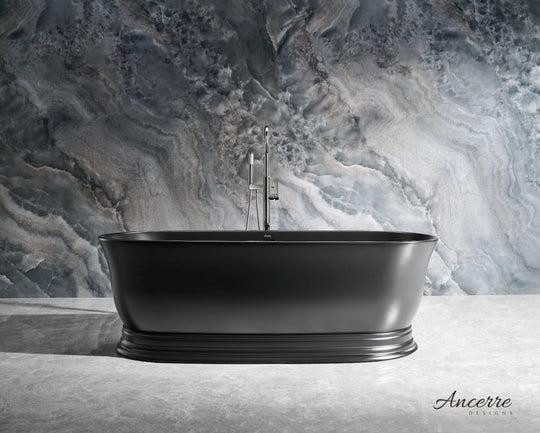 Ancerre - Heritage 71x32 Inch Freestanding Solid Surface Bathtub in Matte White or Black with Center Drain  ANC in Plumbing, Sinks, Toilets & Showers