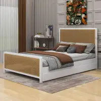 Latitude Run® Queen Size Metal Platform Bed With 2 Drawers