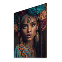 Bungalow Rose Darth Young Bohemian Woman with Flower Headband VI - Unframed Print on Wood