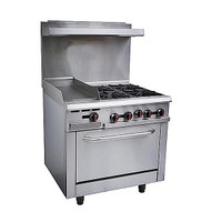 36 inch CHEF Range with 12inch Griddle 4 Burners RGR36-G12