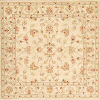 Red Barrel Studio Milwaukee Hand-Knotted Wool Ivory Area Rug