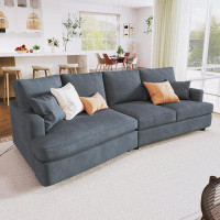 Latitude Run® 3 Seat Streamlined Sofa with Removable Back and Seat Cushions and 2 pillows