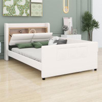 Latitude Run® Twin Size Upholstered Platform Bed With Guardrail, Storage Headboard And Footboard