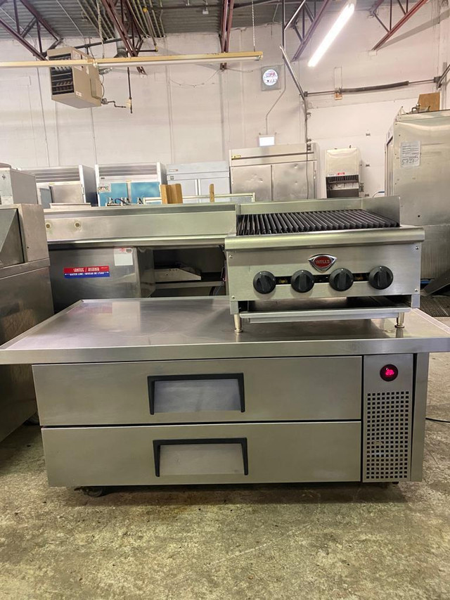 True 60 Two Section Stainless Steel Chef Base w/ (2) Drawers in Industrial Kitchen Supplies in Ontario