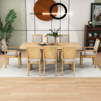 Red Barrel Studio 9-Piece Wood Dining Set with Removable Leaf and Chairs