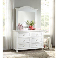 Harriet Bee Narelle Princess 6 Drawer Double Dresser with Mirror