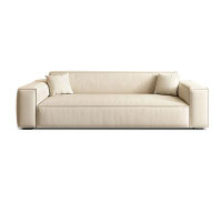 Hokku Designs 72.83" Light Khaki Cloth Standard Sofa cushion Loveseat