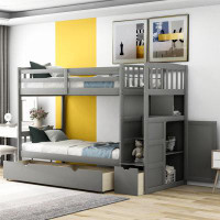 cozywind Twin Standard Bunk Beds Shelves