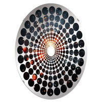 East Urban Home Colourful Fireworks Spectacle II - Radial Dot Decorative Mirror-MIR111891-Oval